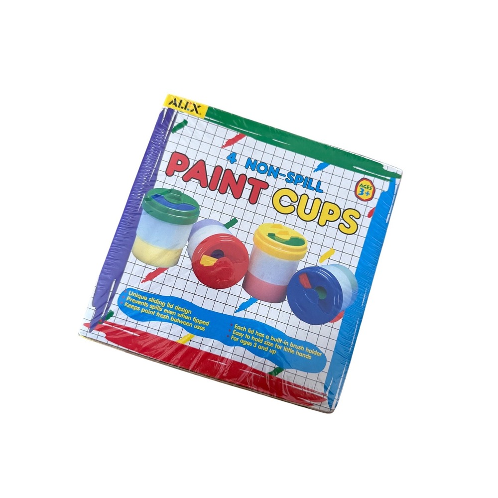 New sealed ALEX 4 Non-Spill Paint Cups - Brush Holder, Keep Paint Fresh Tip Safe